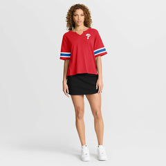 Philadelphia Phillies Fanatics Women's Curl Route T-Shirt Sale
