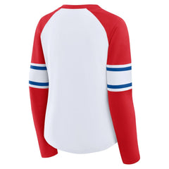 Philadelphia Phillies Fanatics Women's Blitz Package Raglan Lace-Up V-Neck Long Sleeve T-Shirt Sale