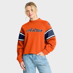 Houston Astros Fanatics Women's Oversized Toss Sweep Raglan Pullover Sweatshirt Online