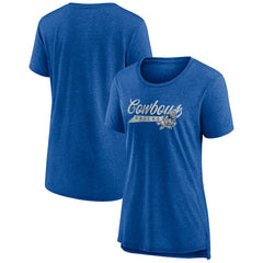 Dallas Cowboys Women's Original Play Tri-Blend T-Shirt Royal - NFL