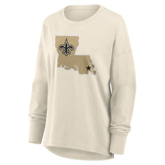 New Orleans Saints Women's Dove Legacy Long Sleeve T-Shirt Cream - Fanatics