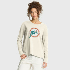 Miami Dolphins Women's Dove Legacy Long Sleeve T-Shirt Cream - Fanatics