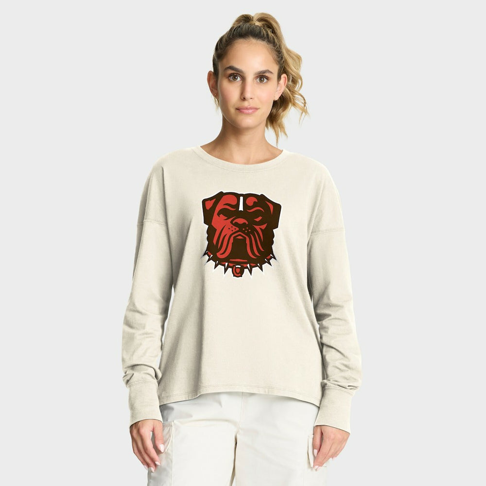 Cleveland Browns Women's Dove Legacy Long Sleeve T-Shirt Cream - Fanatics