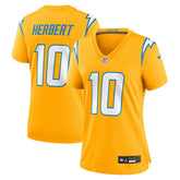 Justin Herbert Los Angeles Chargers Women's Alternate Charger Power Game Jersey Gold - Nike