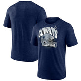 Dallas Cowboys Helmet Tri-Blend T-Shirt Navy - NFL