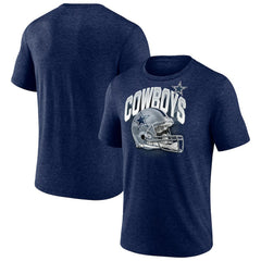Dallas Cowboys Helmet Tri-Blend T-Shirt Navy - NFL