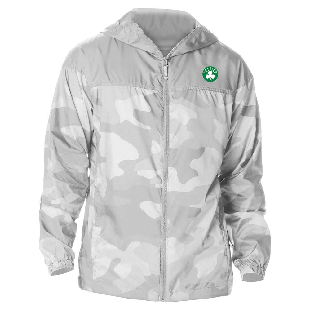 Columbia - Boston Celtics Camo Flash Challenger Windbreaker Full-Zip Jacket - Gray