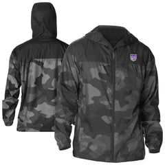 Columbia - Sacramento Kings Camo Flash Challenger Windbreaker Full-Zip Jacket - Black