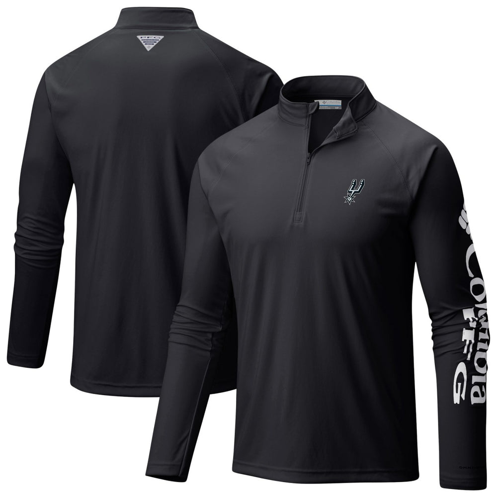 Columbia - San Antonio Spurs Terminal Tackle Raglan Omni-Shade Quarter-Zip Jacket - Black