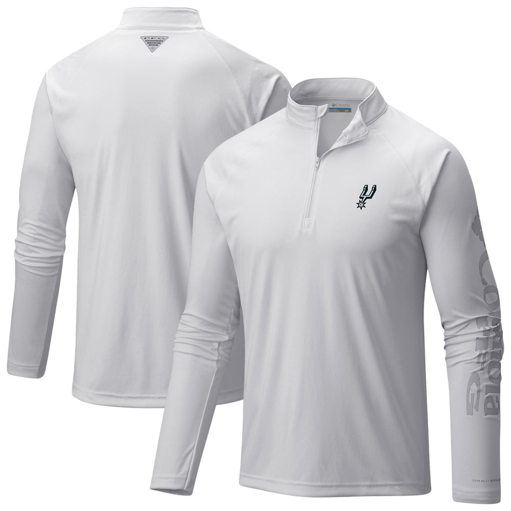 Columbia - San Antonio Spurs Terminal Tackle Raglan Omni-Shade Quarter-Zip Jacket - White