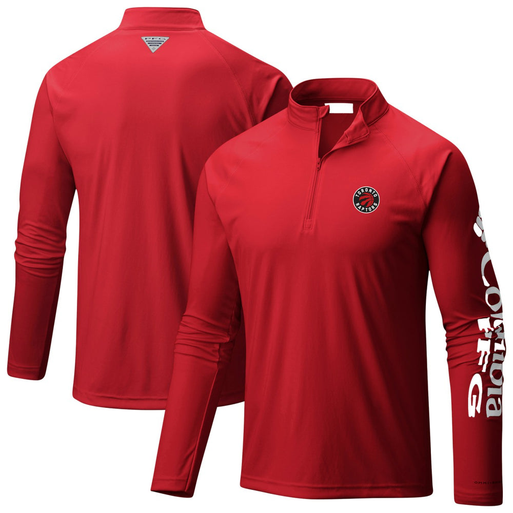 Columbia - Toronto Raptors Terminal Tackle Raglan Omni-Shade Quarter-Zip Jacket - Red