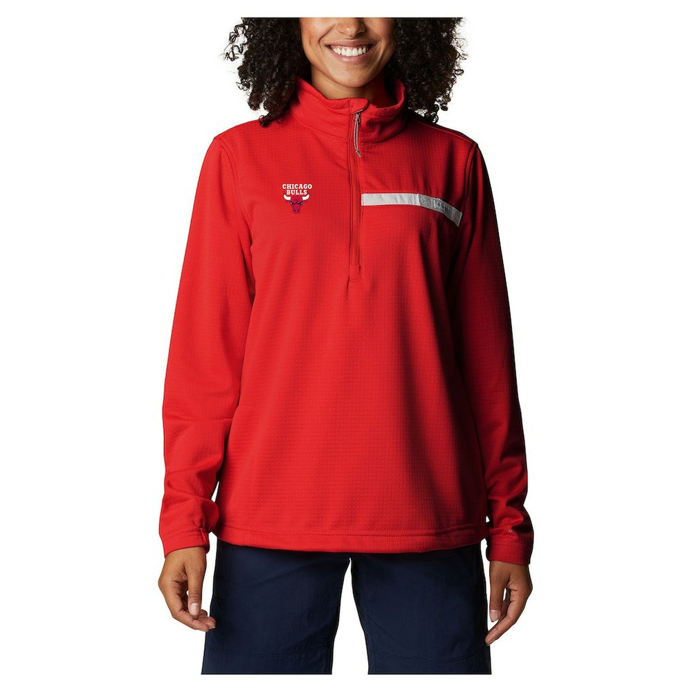 Columbia - Chicago Bulls Women's Skiff Guide Fleece Pullover Top - Red