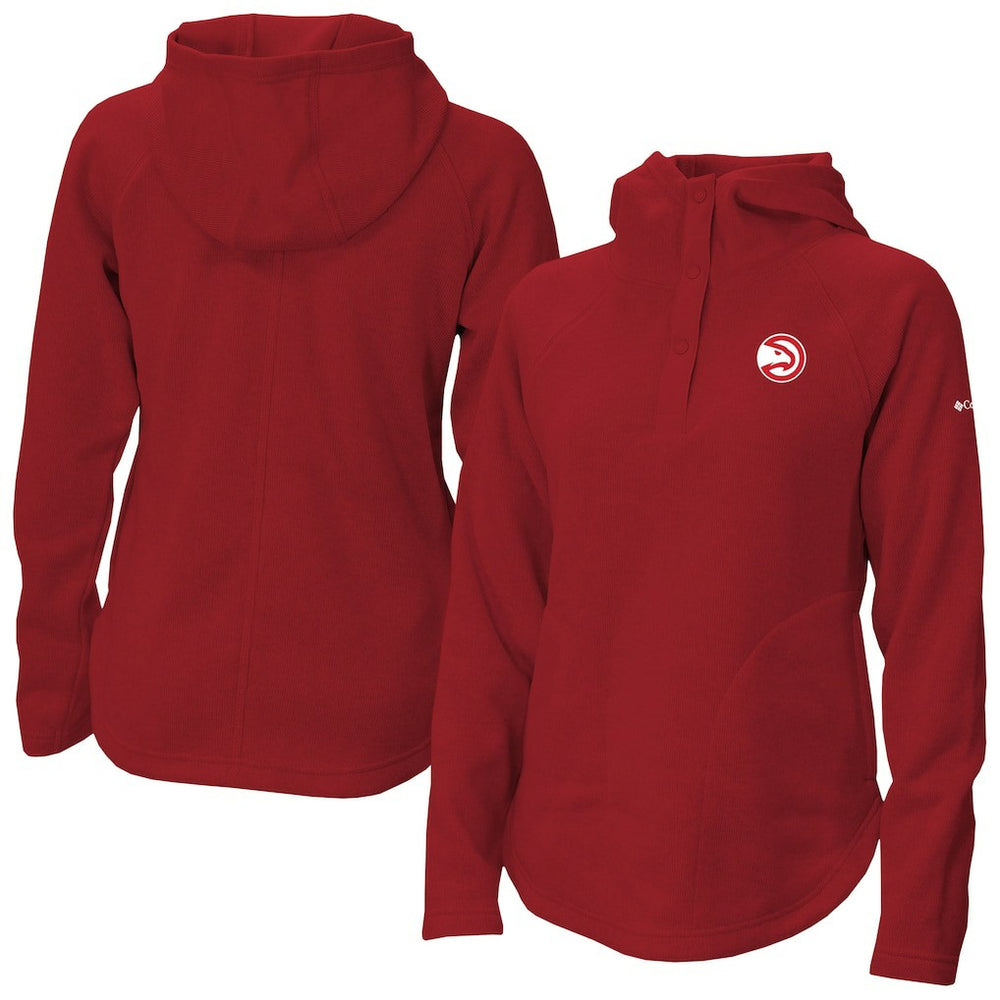 Columbia - Atlanta Hawks Women's Sweater Weather Quarter-Snap Hoodie - Red