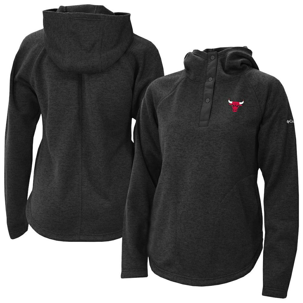 Columbia - Chicago Bulls Women's Sweater Weather Quarter-Snap Hoodie - Black
