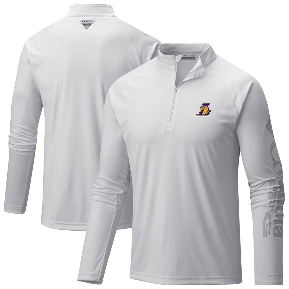 Columbia - Los Angeles Lakers PFG Terminal Tackle Quarter-Zip Top - White