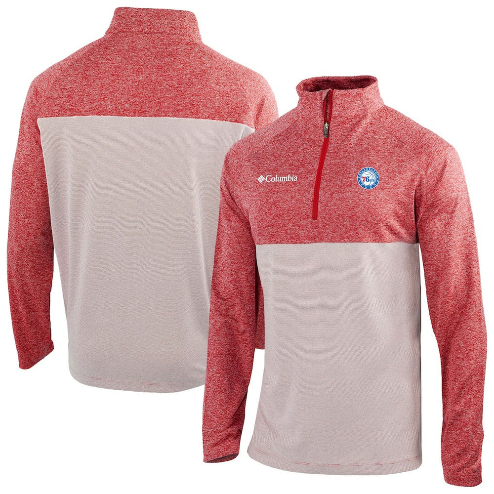 Columbia - Philadelphia 76ers Omni-Wick Rockin' It Quarter-Zip Top - Red
