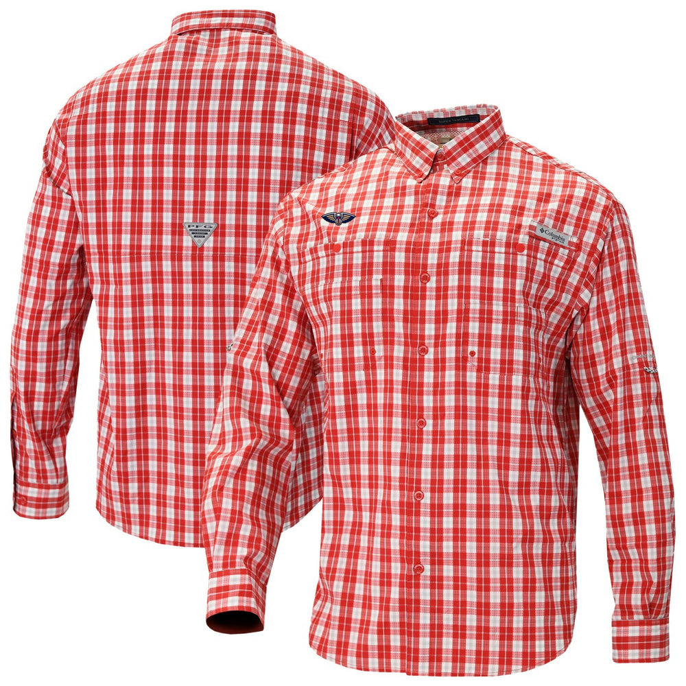 Columbia - New Orleans Pelicans Super Tamiami Omni-Shade Long Sleeve Button-Down Shirt - Red