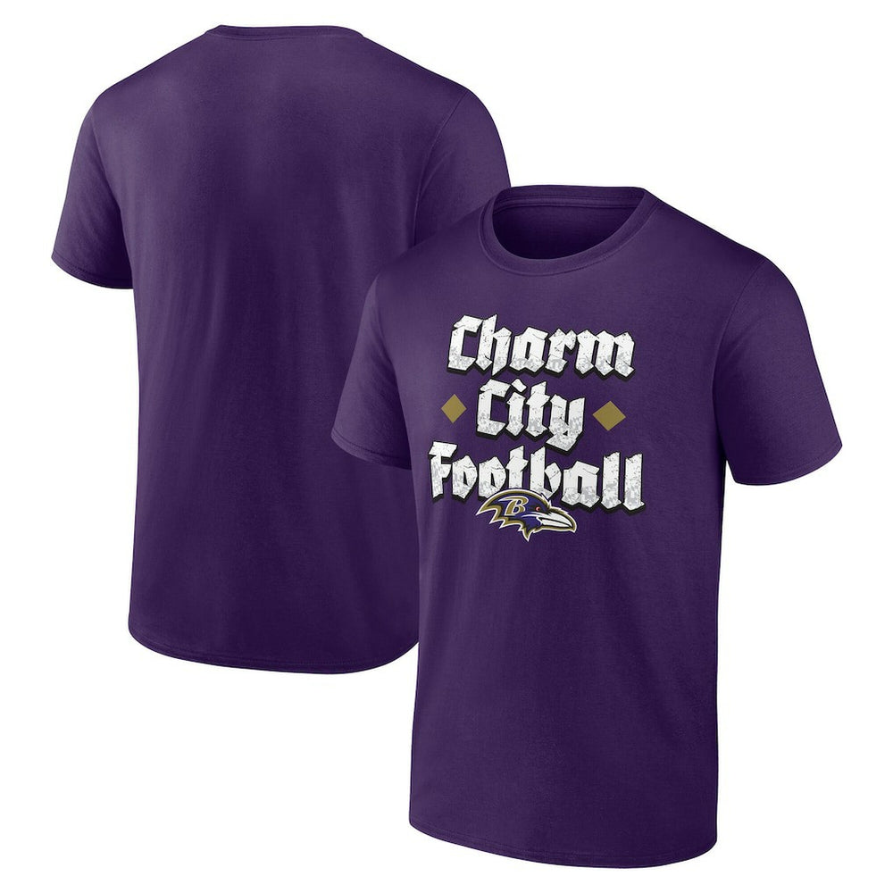 Baltimore Ravens Charm City Football T-Shirt Purple - Fanatics