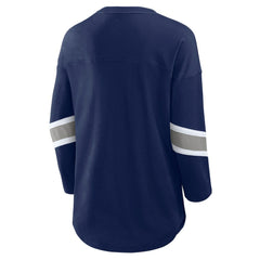 Dallas Cowboys Women's Redzone Bling 3/4-Sleeve T-Shirt Navy - Fanatics