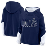 Dallas Cowboys Women's Play Clock Bling Hoodie Navy - Fanatics