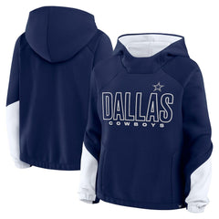 Dallas Cowboys Women's Play Clock Bling Hoodie Navy - Fanatics
