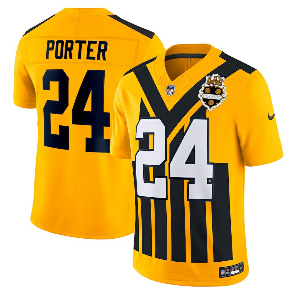 Joey Porter Jr. Pittsburgh Steelers Alternate 1933 Throwback Vapor F.U.S.E. Limited Jersey Gold - Nike