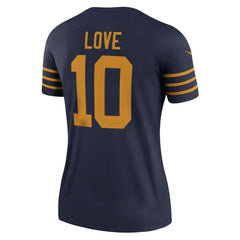 Jordan Love Green Bay Packers Women's The 1923 Classic Legend Player Dri-FIT Top Navy - Nike