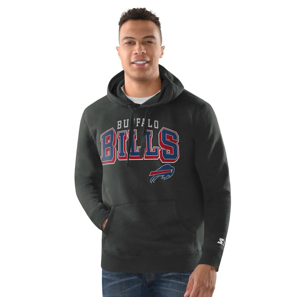 Buffalo Bills Starter Vintage Pullover Hoodie Charcoal - NFL