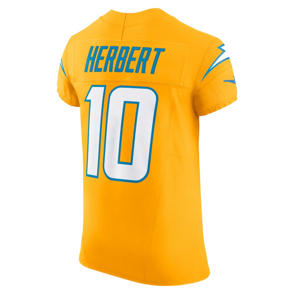 Justin Herbert Los Angeles Chargers Alternate Charger Power Vapor F.U.S.E. Elite Jersey - Gold | NFL Jerseys