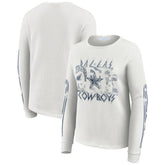 Dallas Cowboys WEAR by Erin Andrews Women's Graphic Waffle Long-Sleeve T-Shirt White - NFL