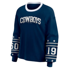 Dallas Cowboys WEAR by Erin Andrews Women's Sport Long-Sleeve T-Shirt Navy - NFL