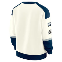 Dallas Cowboys WEAR by Erin Andrews Women's Racing Crew V-Neck Sweatshirt Cream - NFL
