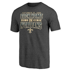 New Orleans Saints Vintage Tri-Blend T-Shirt Charcoal - NFL