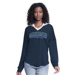 NBA - Minnesota Timberwolves G-III 4Her by Carl Banks Women's Bench Player Oversized Long Sleeve Hooded Top - Navy