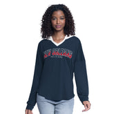NBA - New Orleans Pelicans G-III 4Her by Carl Banks Women's Bench Player Oversized Long Sleeve Hooded Top - Navy