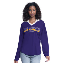 NBA - Los Angeles Lakers G-III 4Her by Carl Banks Women's Bench Player Oversized Long Sleeve Hooded Top - Purple