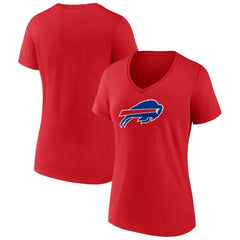 Buffalo Bills Women's Primary Logo V-Neck T-Shirt Red - NFL