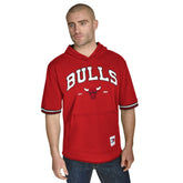 NBA - Chicago Bulls Tommy Jeans Paul French Terry Short Sleeve Pullover Hoodie - Red