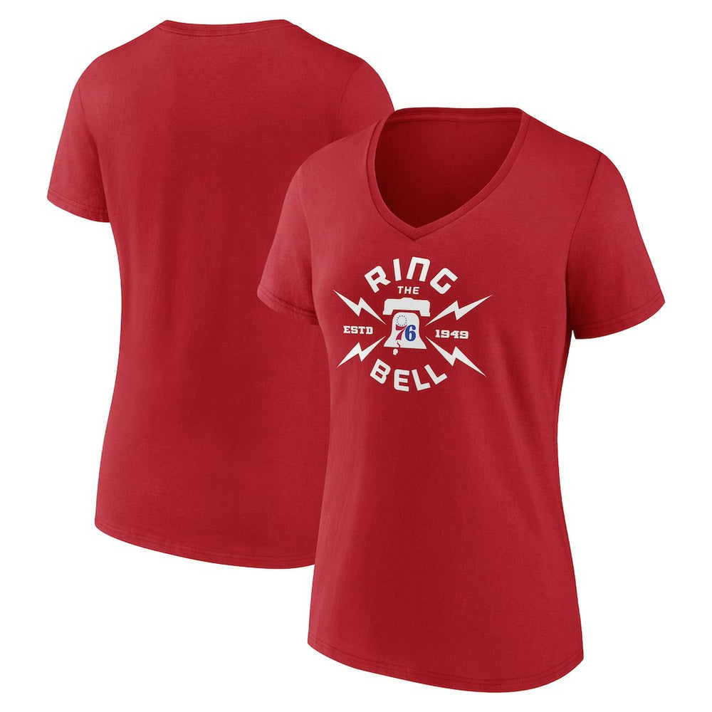 NBA - Philadelphia 76ers Women's Huddle V-Neck T-Shirt - Red