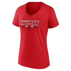 NBA - Chicago Bulls Women's Core Hometown Launch V-Neck T-Shirt - Red