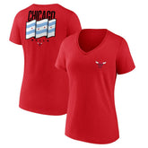NBA - Chicago Bulls Women's Clutch V-Neck T-Shirt - Red