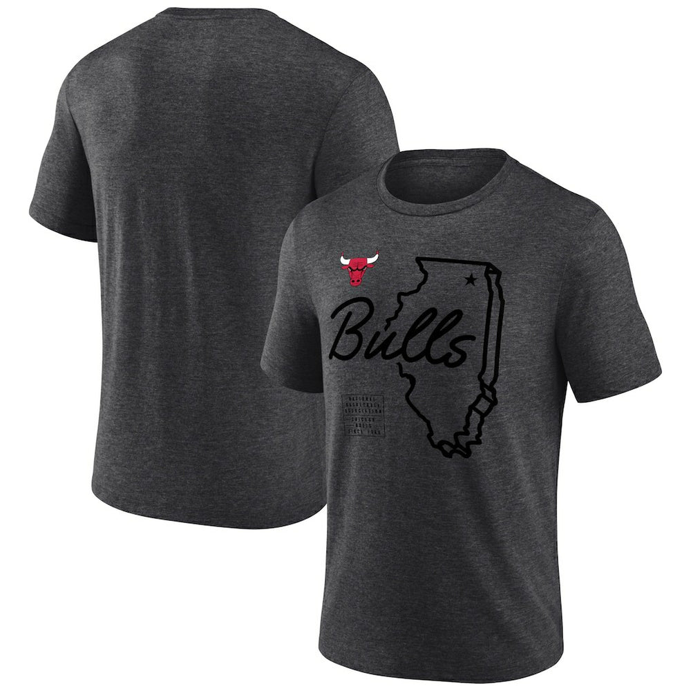 NBA - Chicago Bulls Announcer Tri-Blend T-Shirt - Charcoal
