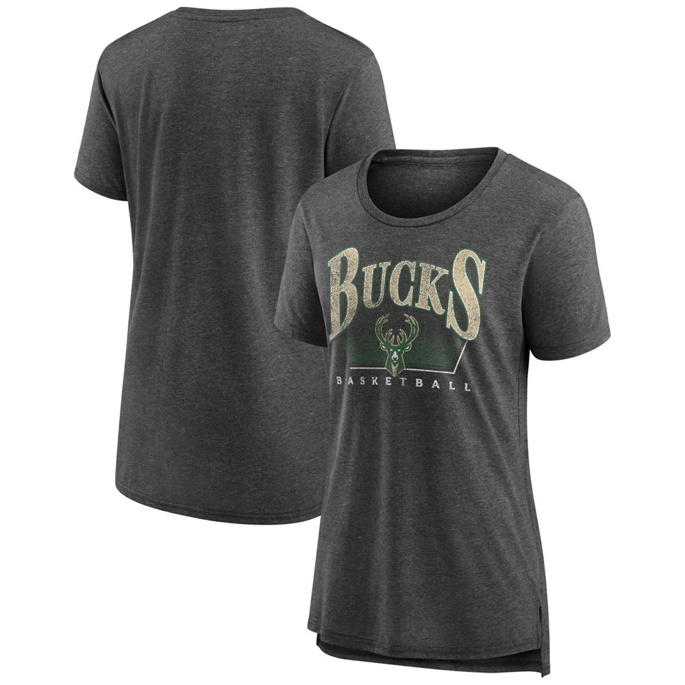 NBA - Milwaukee Bucks Women's Selection Tri-Blend T-Shirt - Gray