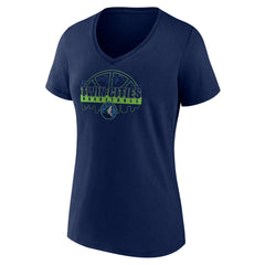 NBA - Minnesota Timberwolves Women's Core Hometown Launch V-Neck T-Shirt - Navy