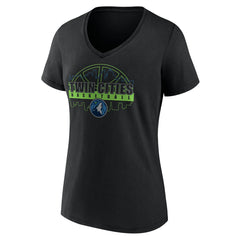 NBA - Minnesota Timberwolves Women's Core Hometown Launch V-Neck T-Shirt - Black