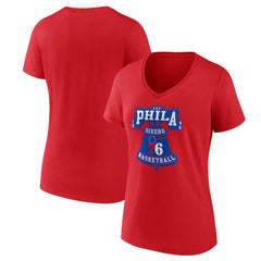 NBA - Philadelphia 76ers Women's Hometown V-Neck T-Shirt - Red
