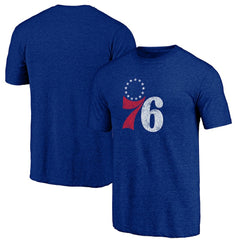 NBA - Philadelphia 76ers Distressed Tri-Blend T-Shirt - Royal