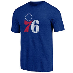 NBA - Philadelphia 76ers Distressed Tri-Blend T-Shirt - Royal