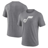 NBA - Utah Jazz Distressed Tri-Blend T-Shirt - Heather Gray