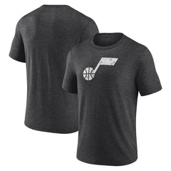 NBA - Utah Jazz Distressed Tri-Blend T-Shirt - Charcoal